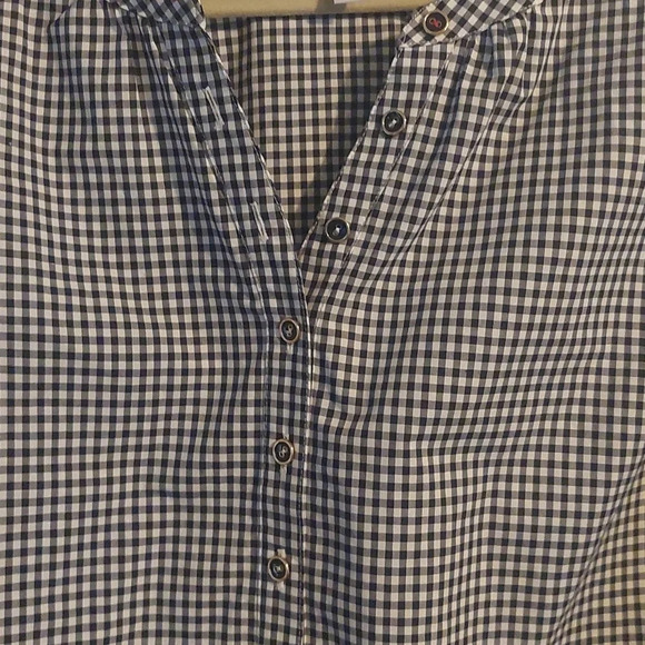 Talbots Flutter sleeve tunic Buffalo check top M Gingham Scalloped hem - Picture 3 of 5